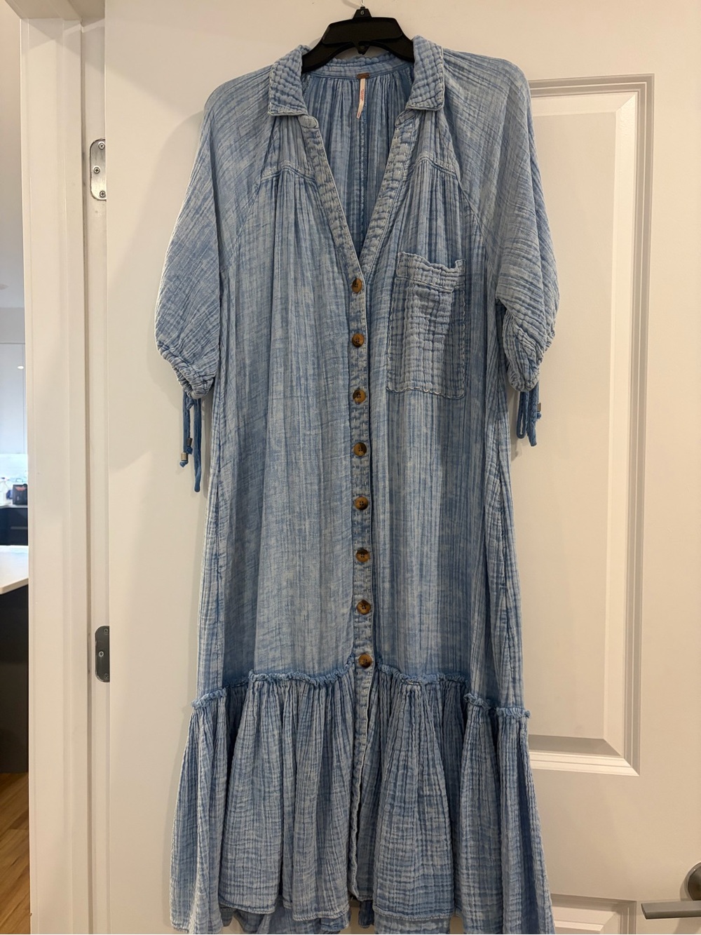Light Blue Button-Front Midi Dress - Casual Women's Dress by free people